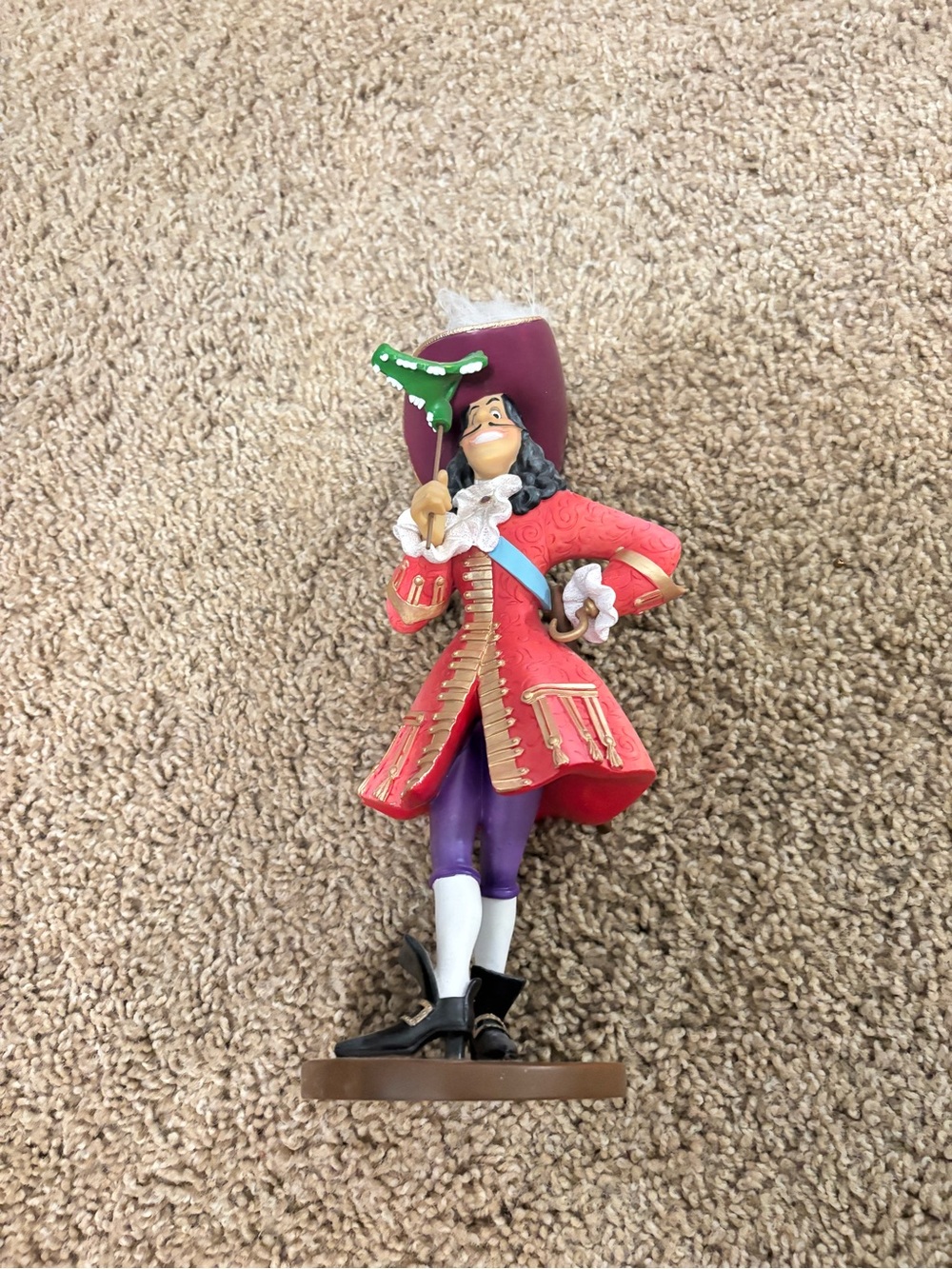 Captain Hook Red Disney Figurine - Nautical Character Decor